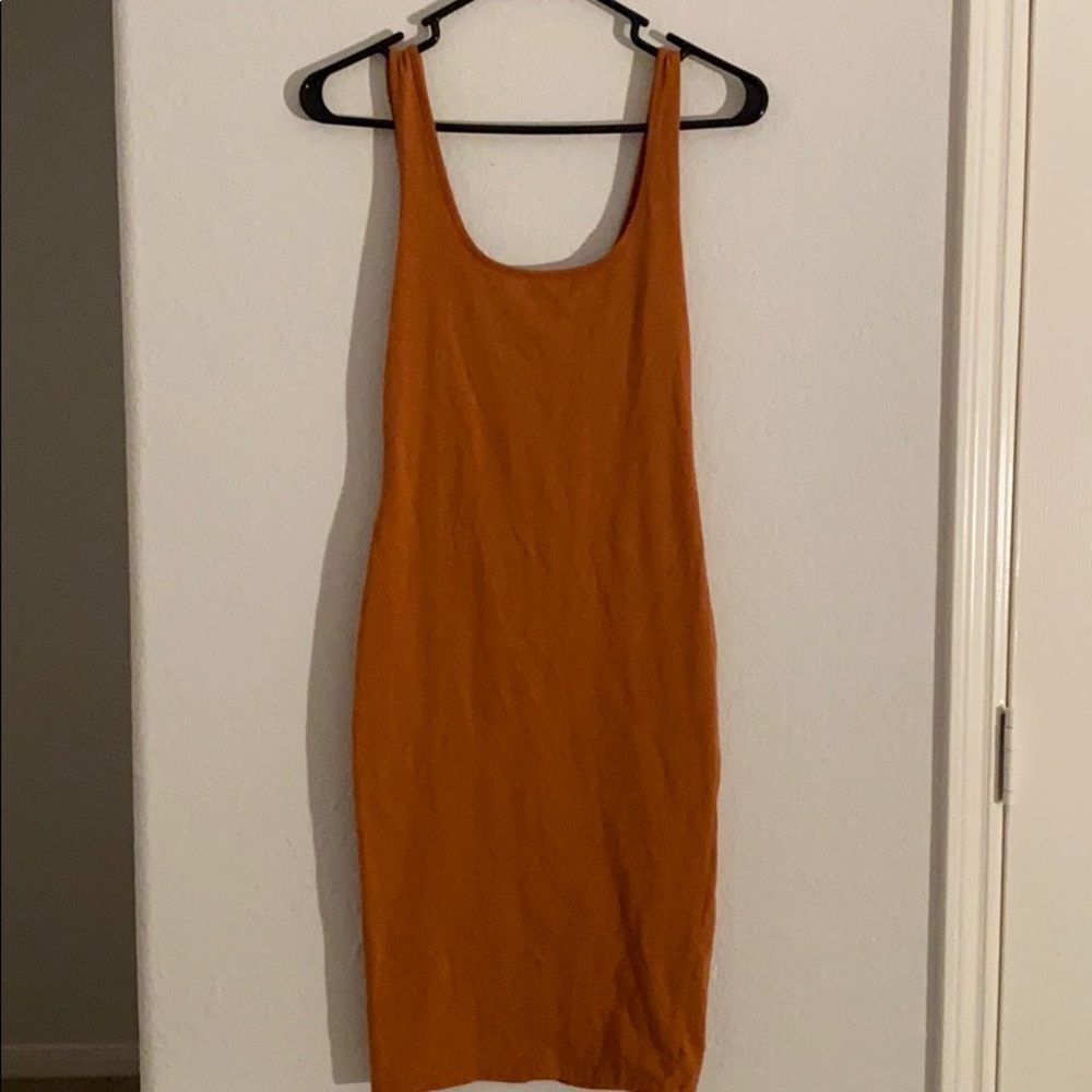 Orange midi dress